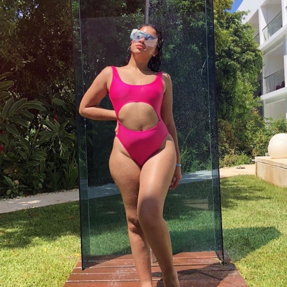 Pink Cut Out Swimsuit